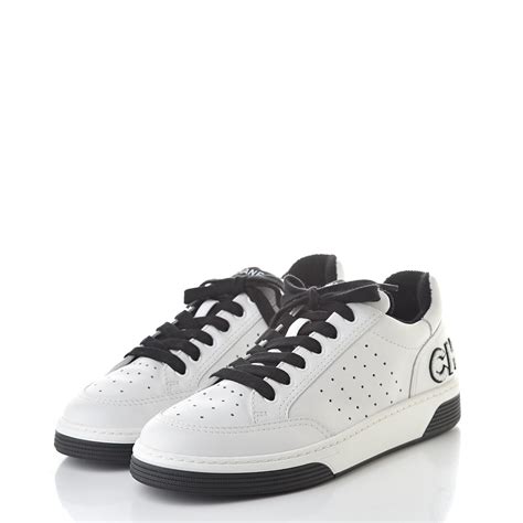 black and white chanel patent calfskin sneakers|Chanel shoes canada.